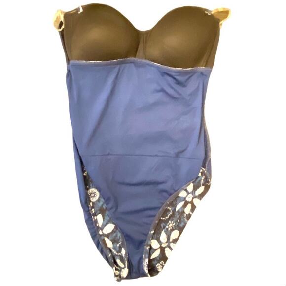 Bleu Rod Beattie Bandeau Shirred One Piece Swimsuit - Picture 10 of 13